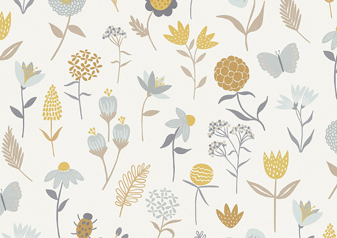 Floral Whimsy, Silver - Twist&Fit Roman Blind - Image 7